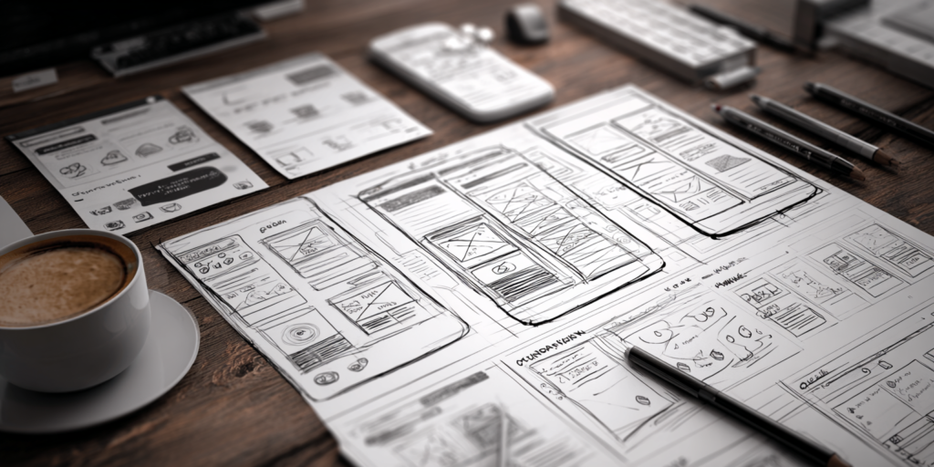 Lawless Wireframe sketches transforming into a polished websi fb7a5414 a122 4e0e a0c4 edf374beabbb
