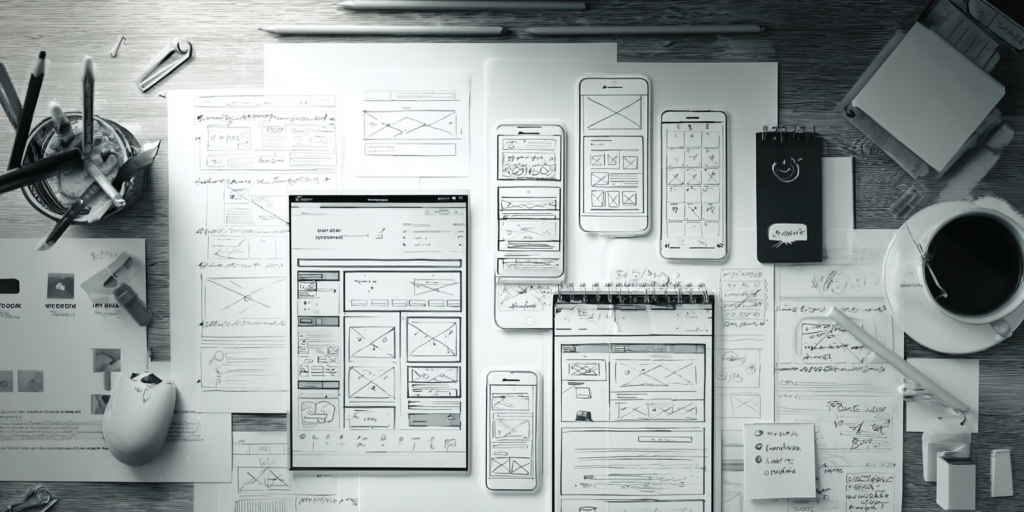 Lawless Wireframe sketches transforming into a polished websi fb7a5414 a122 4e0e a0c4 edf374beabbb