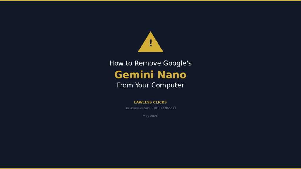 How to remove Google Gemini Nano from your computer - tutorial by Lawless Clicks